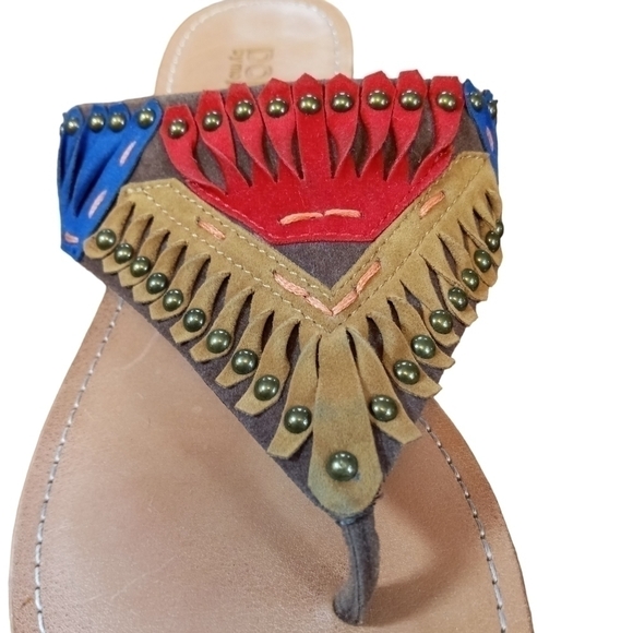 Dolce by Mojo Moxie boho southwestern Sundance flip flop sandals size 7 1/2 - Picture 3 of 8